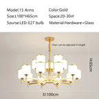 Glass Chandelier: Nordic Modern LED Hanging Light for Living Room and Bedroom