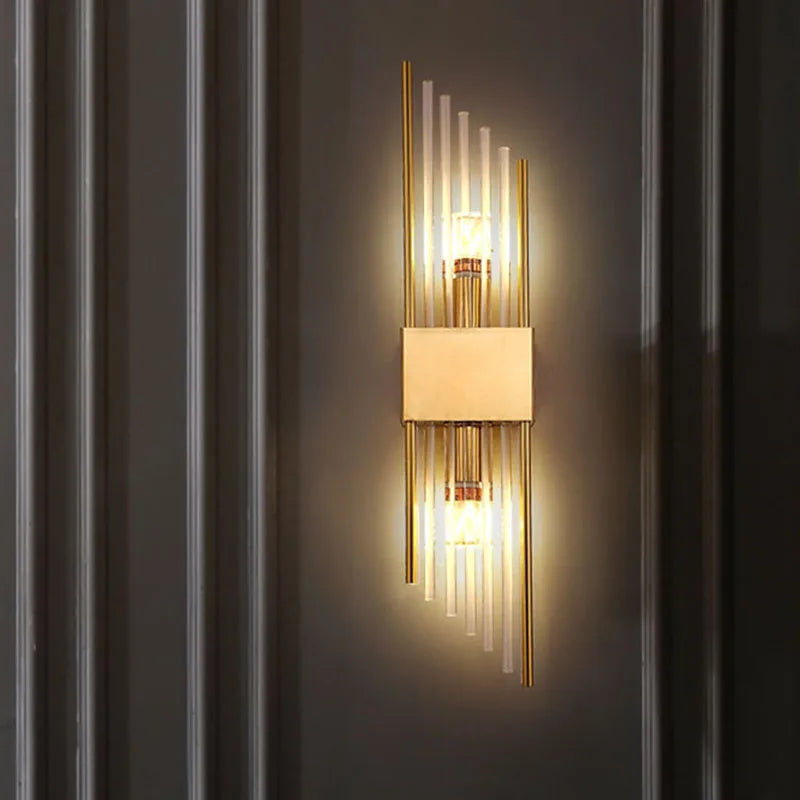 Crystal Wall Lamp: Elegant LED Indoor Lighting for Living Room, Bedroom, Hotel, and TV Background