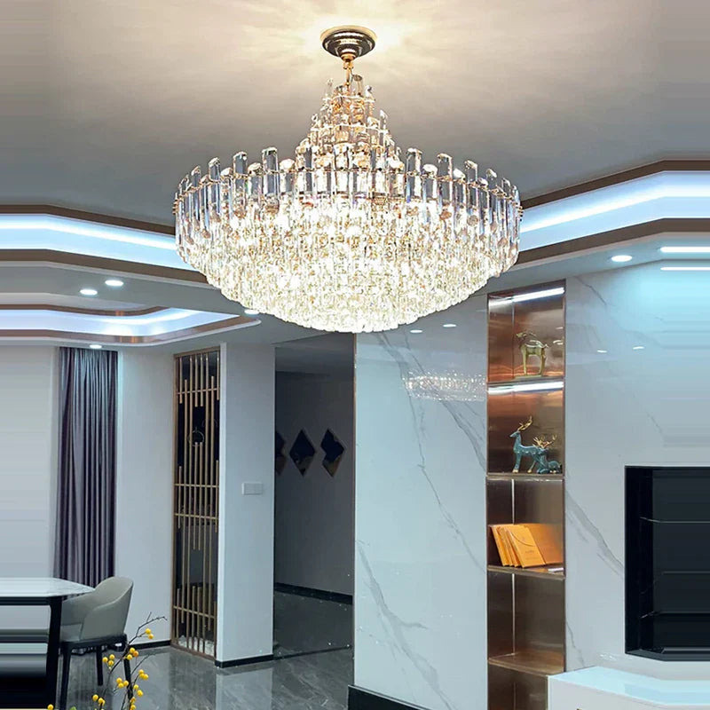 Modern Luxury Crystal Chandelier for Duplex Living Room, Dinning Decor Suspended Light