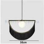 Pink Tassel Bedside Chandelier, Nordic Ins Style Creative Bedroom Lamp