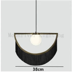 Pink Tassel Bedside Chandelier, Nordic Ins Style Creative Bedroom Lamp