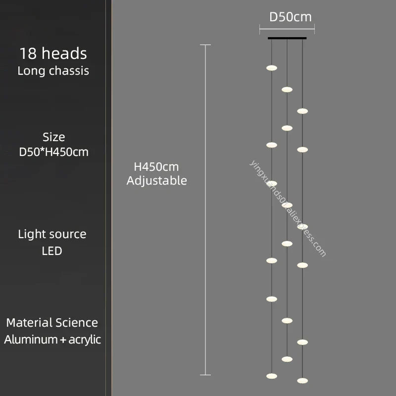 Modern Nordic LED Ceiling Chandelier for Home Living Room Staircase Lighting