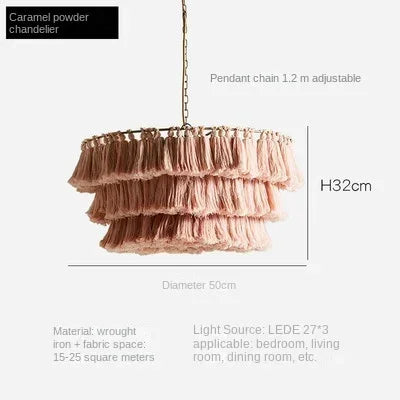 Bohemian Vintage Fela Tassel Handwoven Chandelier LED Home Decoration Light