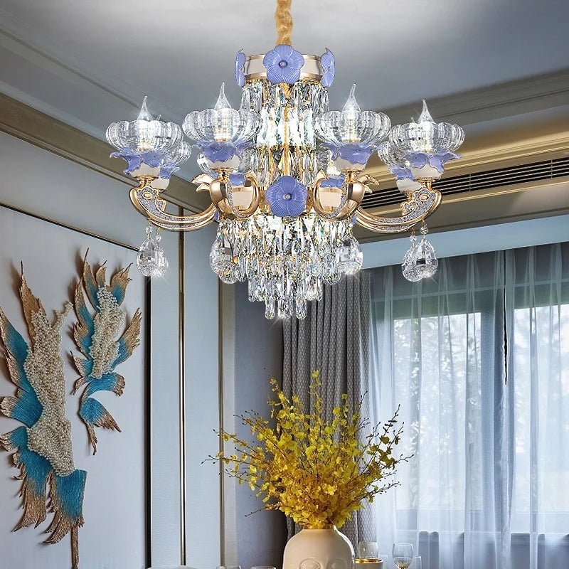 Crystal Candle Chandelier for Living Room, Bedroom, and Dining Room