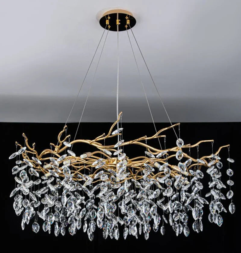 Golden Branch Led Ceiling Chandelier Modern Living Room Pendant Lights