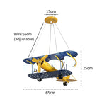 Airplane Chandelier Kids LED Lights Cartoon Boys Bedroom Cute Gift