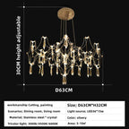 Starry Crystal Chandelier: Modern Luxury LED Firefly Ceiling Chandelier for Villa Living Room