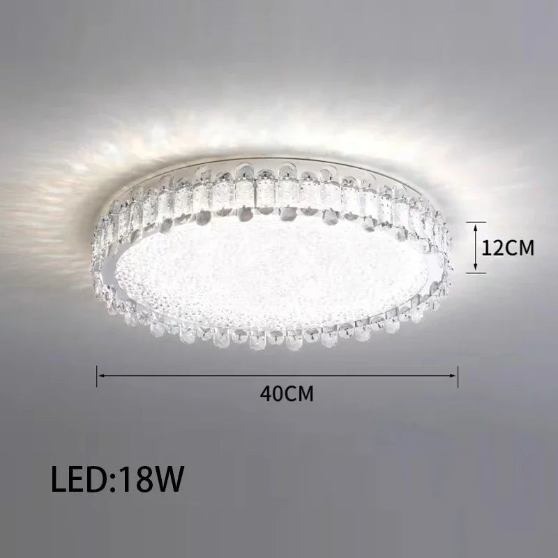 Crystal LED Ceiling Chandelier: Modern Dimmable Lighting Fixture for Stylish Home Decor