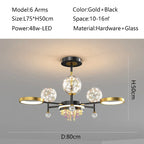 Nordic Glass Ball LED Ceiling Light for Bedroom Living Room Decoration Indoor Lighting