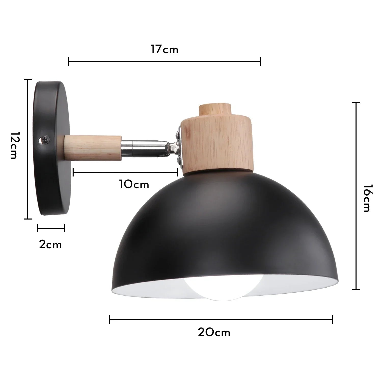 Nordic Wood Sconce Lights E27 for Bedroom Living Room, LED Wall Lamp Home Decor