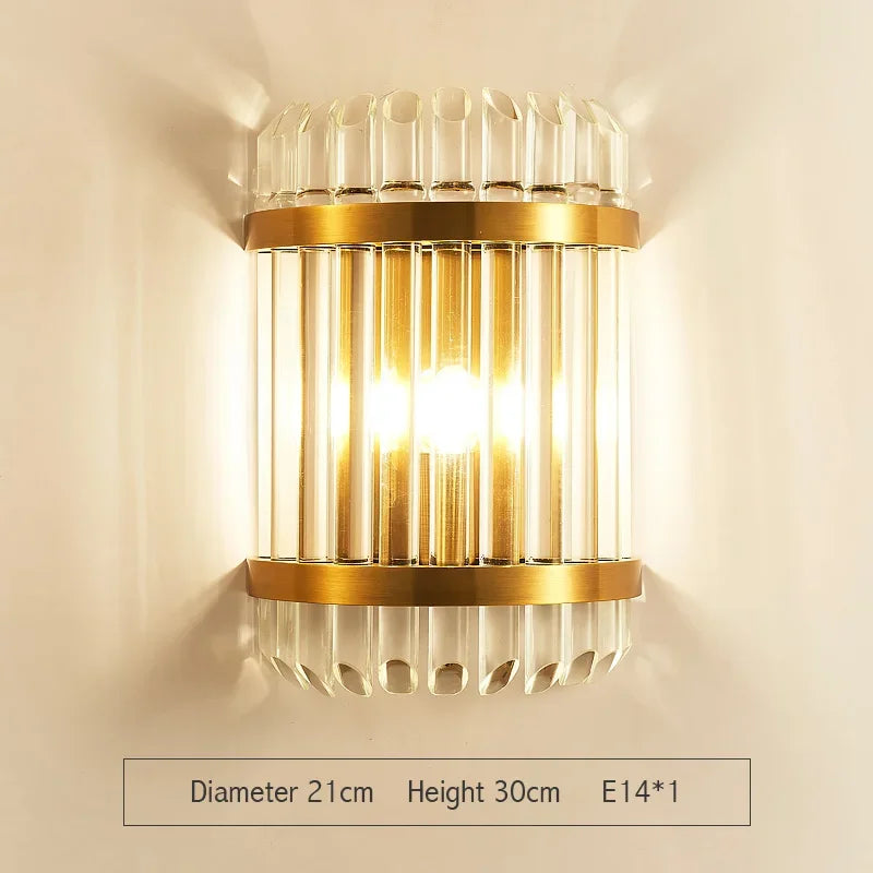 Crystal Gold LED Wall Sconce Modern Light for Bedroom Living Room Home Decor
