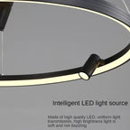 Black Round Combination Chandelier Pendant Light for Home Decor and Kitchen