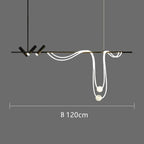 Nordic Hose LED Chandelier - Black Pendant Lamp for Dining Room