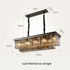 Retro Gold Black Metal Crystal Pendant Lights with LED, Chain Hanging Suspension Loft Lamp