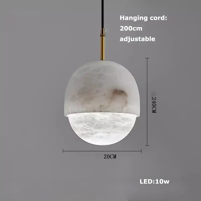 Alabaster Pendant Lights LED Designer Hanging Lamps For Living Room