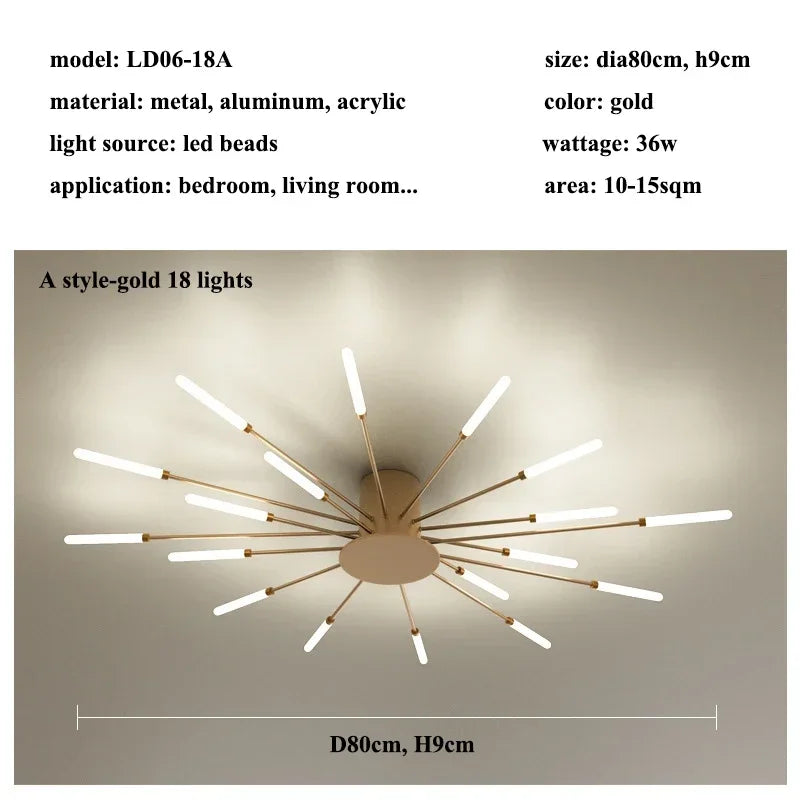 Modern LED Ceiling Chandelier for Home Lighting and Bedroom Luster