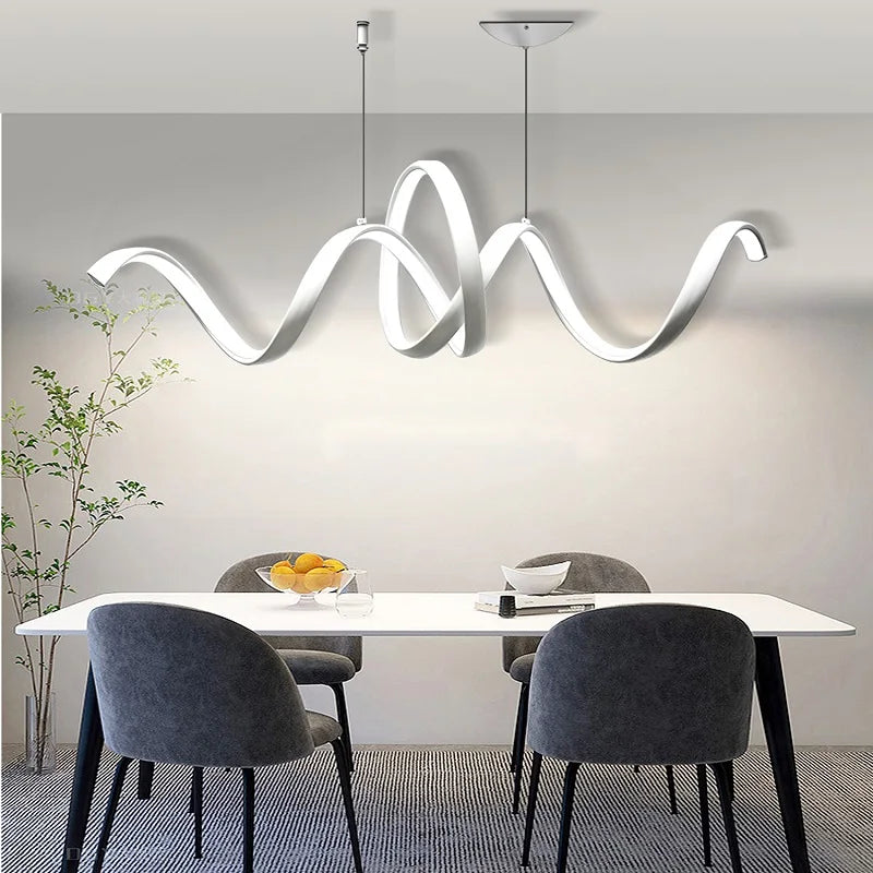 Aluminum S-shaped Pendant Lamp for Dining Kitchen Island Lighting