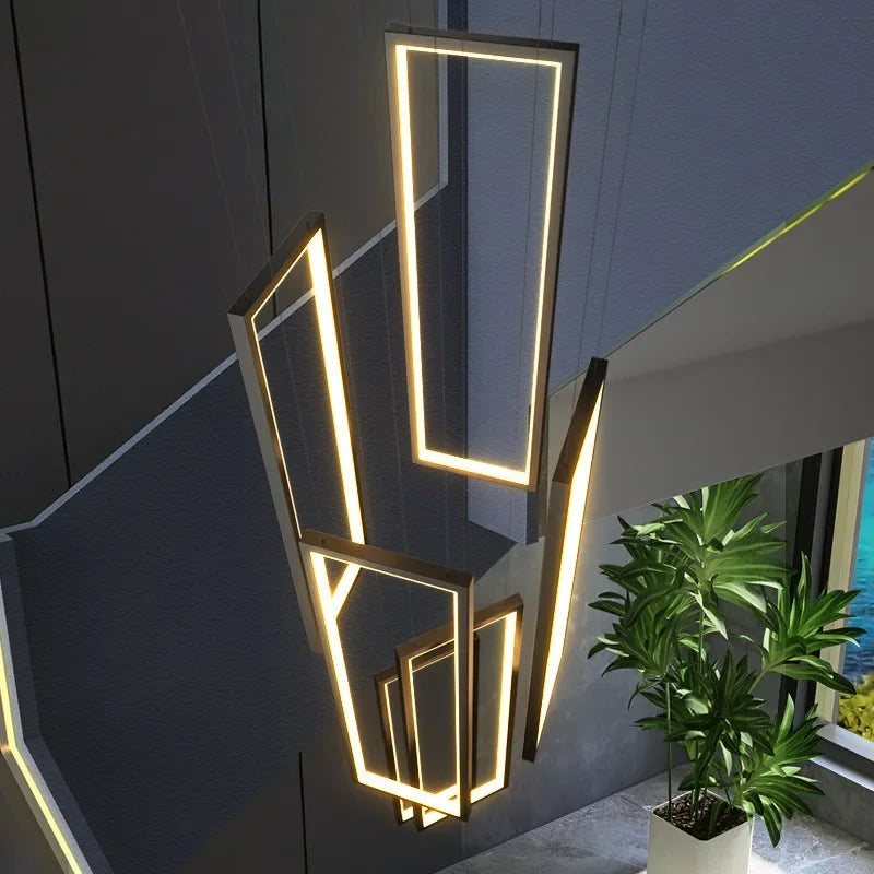 Modern LED Aluminum Pendant Chandelier for Living Room Staircase LOFT