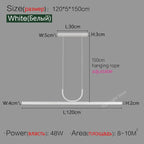 Modern LED Chandelier for Dining, Tea Room, Office, Bar - Long Strip Design