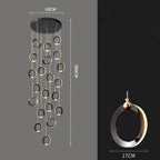 Crystal Chandelier Stair Pendant, Modern Living Room Lighting, Interior Home Decoration