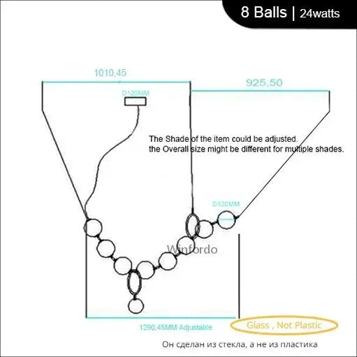 Nordic Glass Pendant Light Fixture Ceiling Lamp Modern Design