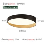 Wood Grain Round LED Ceiling Lamp for Living Room, Bedroom, and Study