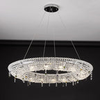 Oval LED Crystal Chandelier for Modern Living Dining Room Decor