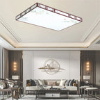 Mahogany LED Ceiling Lamp Minimalism Round/Square Interior Lighting for Living Room & Dining Room