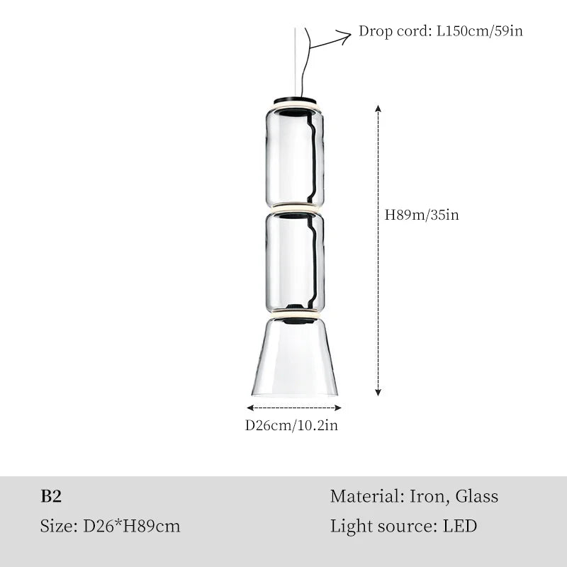 Modern Clear Glass LED Ceiling Chandelier for Living Room & Bar Décor