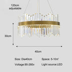 Shiny Crystal Chandelier Dimmable LED Luxury Ceiling Light
