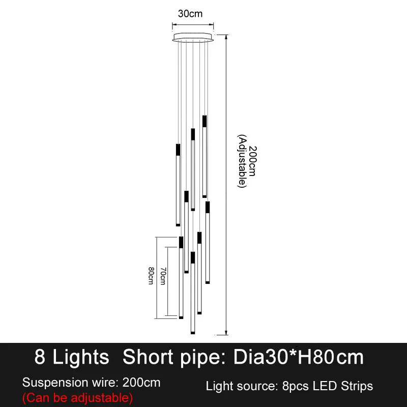 Elegant LED Chandelier for Staircase & Living Room Décor