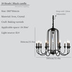 Iron Vintage Candle Chandelier: Retro French Style Pendant Light