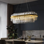 Gold Metal Crystal Pendant Light - Dimmable LED Hanging Lamp