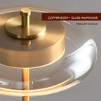 Gold Lustre Glass Mushroom Table Lamp for Bedroom Living Room Study