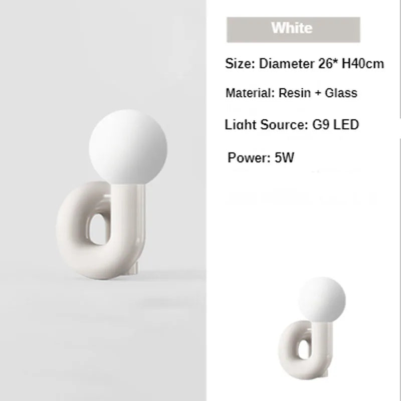 Modern LED Resin Table Lamp Luxury Creative Design Night Light