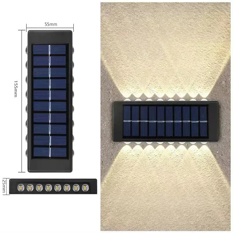 Solar Wall Lamp: Outdoor Waterproof Up/Down Lighting for Garden, Street, Landscape, Balcony