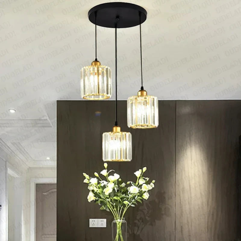 Crystal Trio Pendant Light for Modern Spaces