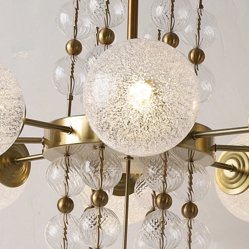 Glass Ball LED Pendant Light: Modern Chandelier for Living Room Kitchen Island