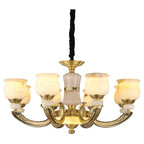 Luxury Natural Jade Chandelier for Duplex Villa and Restaurant, Guangdong Lamps