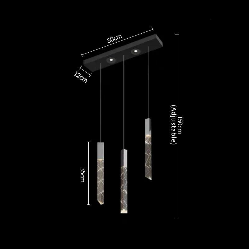 Luxury Crystal Column LED Chandelier Pendant for Staircase Home Decor