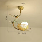 Bird's Nest Glass LED Ceiling Lamp for Modern Nordic Living Room Decor
