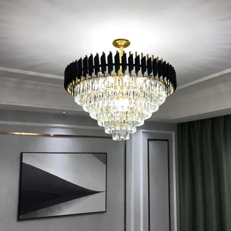 Crystal LED Pendant Chandelier: Modern Luxury Living Room Dining Lighting Fixture