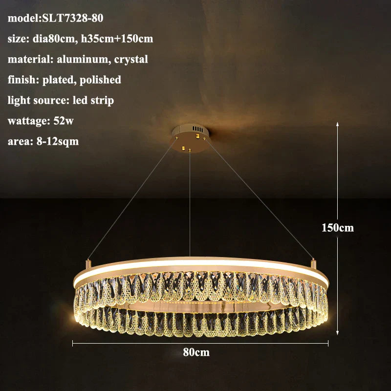 Modern Crystal LED Chandelier for Living Dining Room Decor