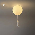 Bear LED Ceiling Chandelier: Cute PVC Ball Lampshade for Children's Room Decor