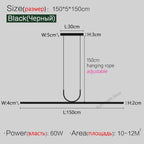 Modern LED Chandelier for Dining, Tea Room, Office, Bar - Long Strip Design