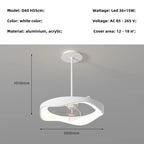 Modern Fan Chandelier LED Ceiling Light with Remote Control - Bedroom Kitchen Lighting