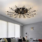 Crystal Ceiling Chandelier LED Light Fixture for Living Room Bedroom Kitchen