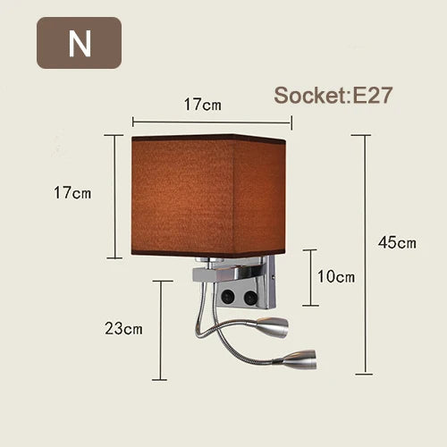 Modern Wood Iron LED Wall Lamp for Living Room Bedroom Lighting Sconce Nightlight
