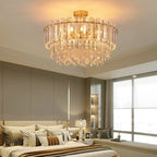 Luxury Copper Crystal Chandelier Light for Living Room and Bedroom