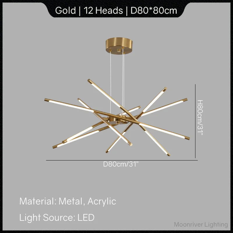 Modern Line Chandelier for Home Decor and Lighting
